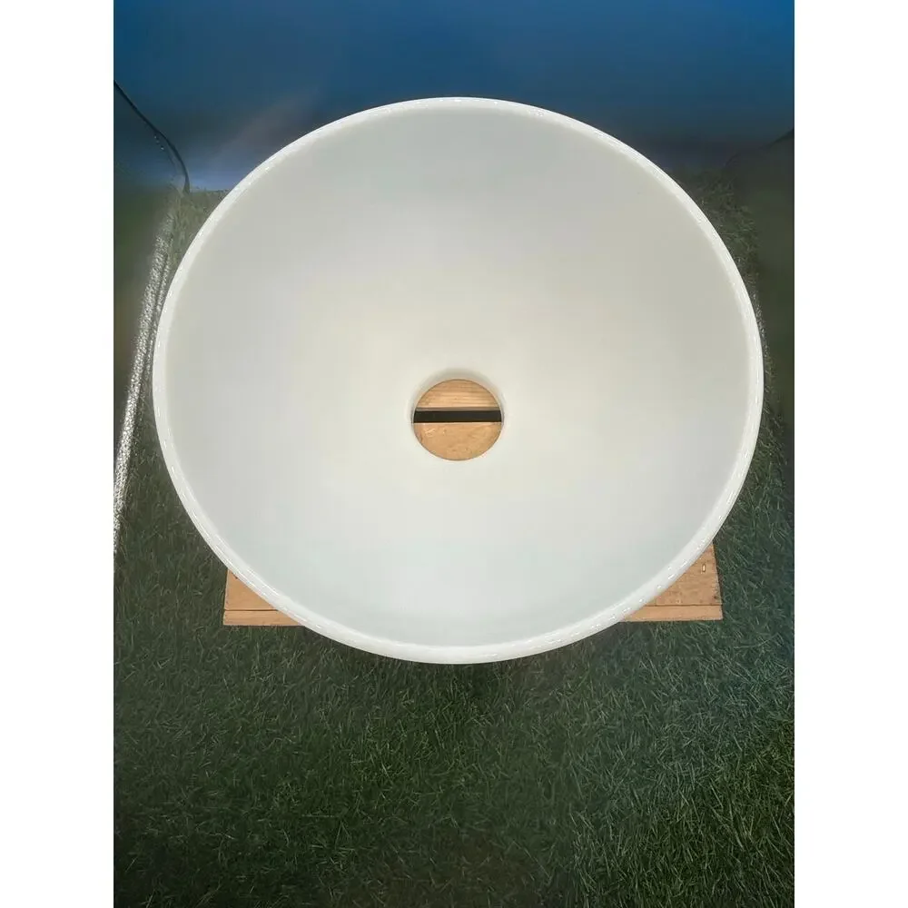 Vintage Corning White Milk Glass Lamp Shade - No. 824100 - Waffle Textured